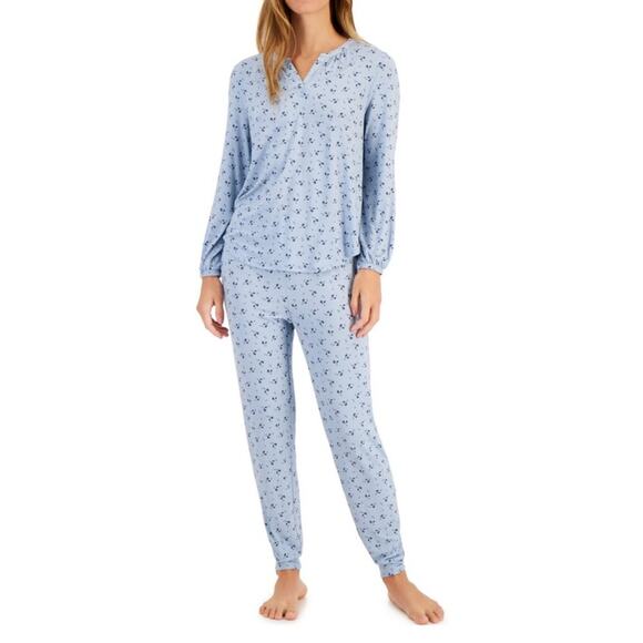 Charter Club Modern Essentials Long Sleeve Pajama Set Rain Dance Ditsy XX-Large - Picture 2 of 2